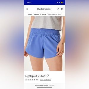 Outdoor voices The LightSpeed 3” Short in delphinium size xs